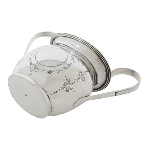 1910 Antique Edwardian Era Sterling Silver Sugar Bowl Silversmith George Nathan & Ridley Hayes Birmingham Hallmarks