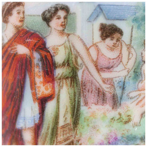 1910 Antique Posy Vase Austrian Style Edwardian Era Sterling Silver Topped Maker William Henry Sparrow London Hallmarks Porcelain