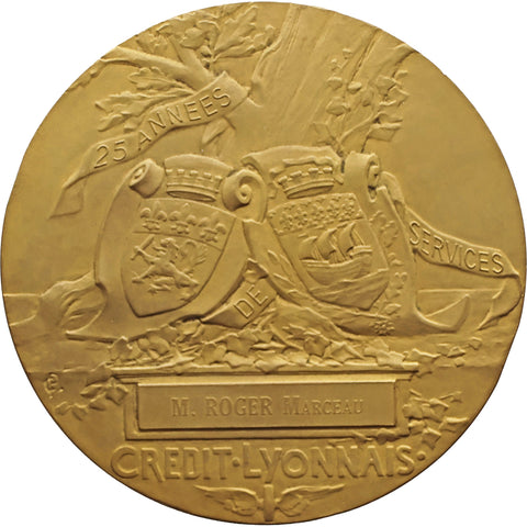 1910 Crédit Lyonnais 25 Years of Service Medal – Henri Germain