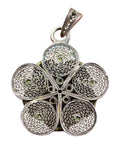 1910's Antique Silver Pendant Jewellery Flower Design