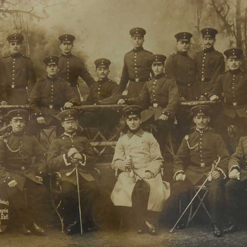 1910’s Antique Straßburg group imperial army photograph of German Soldiers taken pre - World War 1 Military Postcard Germany Army WW1