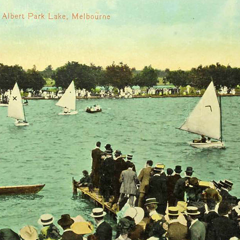 1910s Australia Melbourne Dinghy Race on The Albert Park Lake Postcard