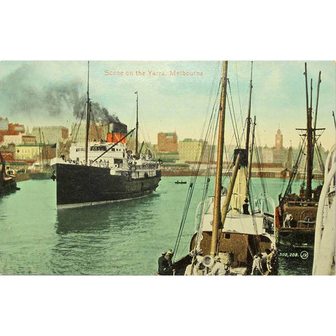 1910s Australia Melbourne Scene on the Yarra Postcard