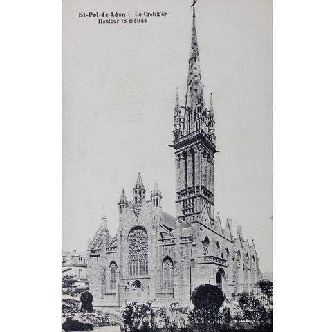 1910s France Saint - Pol - de - Léon Postcard Breton Kastell - Paol Cathedral Architecture