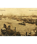 1910s Germany Hamburg Hafen beim Vorsetzen Postcard