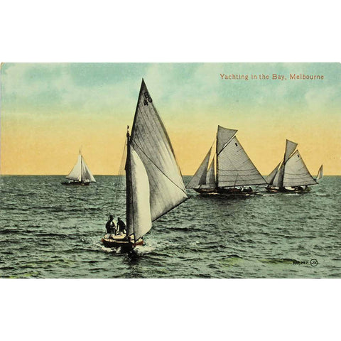 1910s Australia Yachting in the Bay Melbourne Pier Postcard