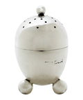 1911 Antique George V Era Egg Shaped Sterling Silver Pepper or Salt Shaker Sheffield Hallmarks