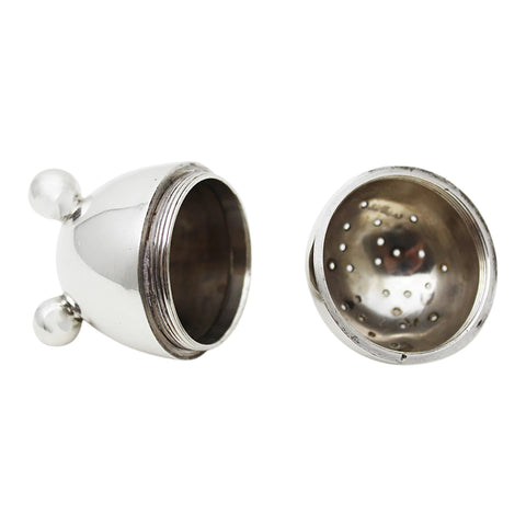 1911 Antique George V Era Egg Shaped Sterling Silver Pepper or Salt Shaker Sheffield Hallmarks