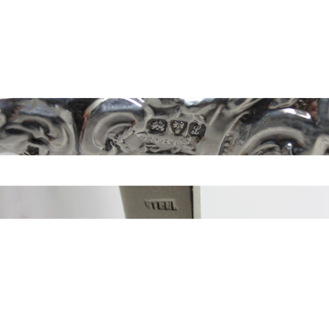 1911 Antique George V Era Sterling Silver Handles Shoe horn and Button hook with original Case Silversmith J & R Griffin (Joseph & Richard Griffin) Chester Hallmarks