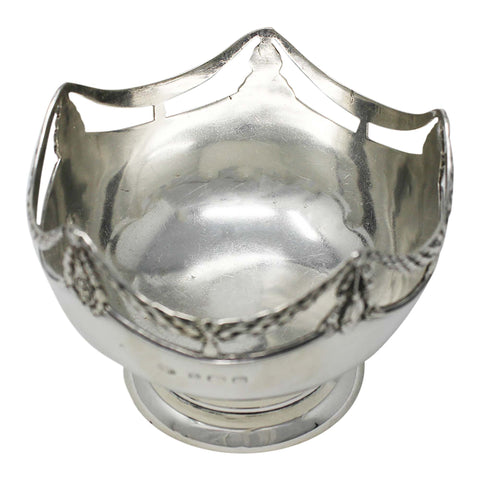 1911 Antique George V Era Sterling Silver Ornamental Sugar Bowl Silversmith Alexander Clark & Co Ltd Birmingham Hallmarks