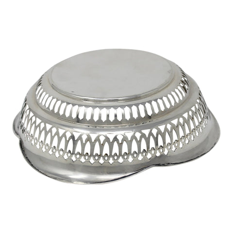 1911 Antique George V Era Sterling Silver Pierced Dish Silversmith Samuel M Levi Chester Hallmarks