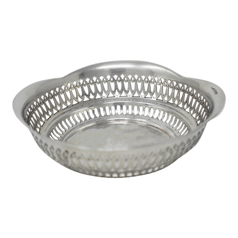 1911 Antique George V Era Sterling Silver Pierced Dish Silversmith Samuel M Levi Chester Hallmarks