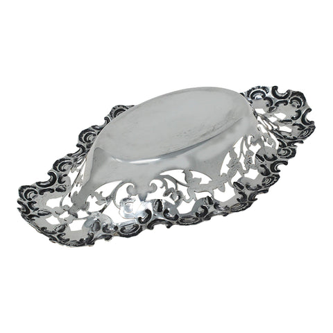 1911 Antique George V Era Sterling Silver Pierced Dish Silversmiths Cooper Brothers & Sons Ltd Sheffield Hallmarks