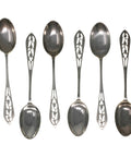 1911 Antique George V Era Sterling Silver Set Six Tea Spoons with original Case Silversmith Sibray, Hall & Co Ltd (Charles Clement Pilling) Sheffield Hallmarks