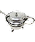 1911 Antique Sterling Silver Mustard Pot and Spoon Silversmiths Lionel Smith & Co Birmingham Hallmarks