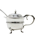1911 Antique Sterling Silver Mustard Pot and Spoon Silversmiths Lionel Smith & Co Birmingham Hallmarks