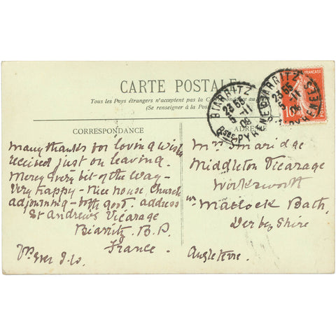 1911 Biarritz, France – Casino and Grande Plage Postcard