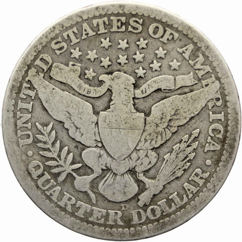 1911 D ¼ Dollar Barber Quarter USA Coin Silver
