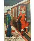 1912 Antique Comic Postcard “Porter Just keep an eye on my bags”