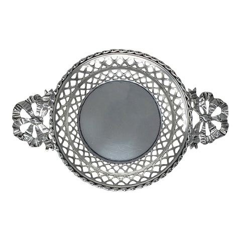 1912 Antique George V Era Sterling Silver Pierced Dish Silversmiths Synyer & Beddoes (Harry Synyer & Charles Joseph Beddoes) Birmingham Hallmarks