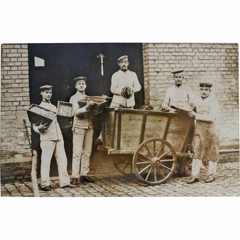 1912 Antique Photo of German Soldiers taken pre - World War 1 Military Postcard Germany Army WW1