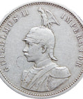 1913 A One Rupie German East Africa Wilhelm II Coin Silver Berlin Mintmark