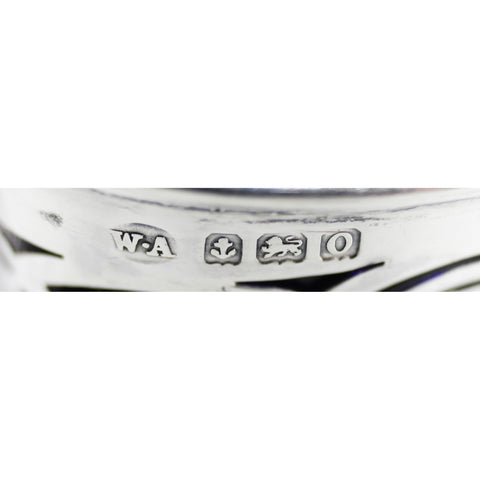 1913 Antique George V Era Pair Sterling Silver Salt Cellars with pierced sides Silversmith William Aitken Birmingham Hallmarks