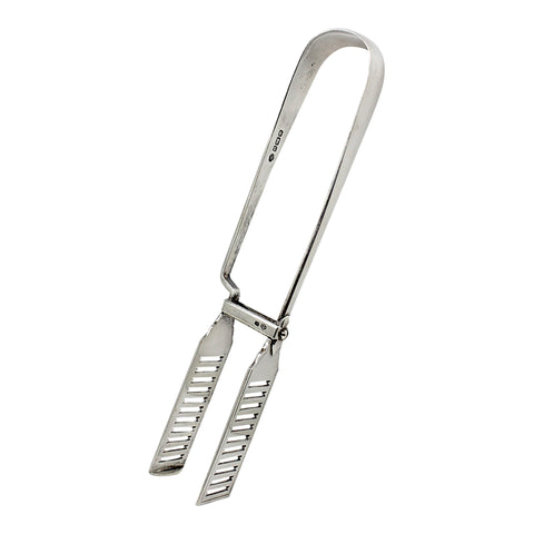 1913 Antique George V Era Sterling Silver Asparagus Tongs Silversmith William Hutton & Sons Ltd Sheffield Hallmarks