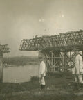 1913 German Hanau Soldiers Bridge Construction Scene Postcard Pre WW1