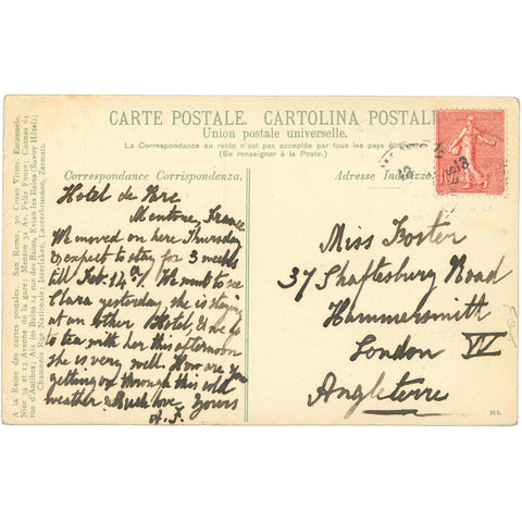 1913 Nice, France – La Promenade des Anglais – Postcard