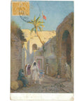 1913 Tunis, Tunisia Medina Scene Postcard Ottoman General Post Office Used stamp