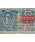 1913 (1919) 20 Kronen Austria Banknote First issue