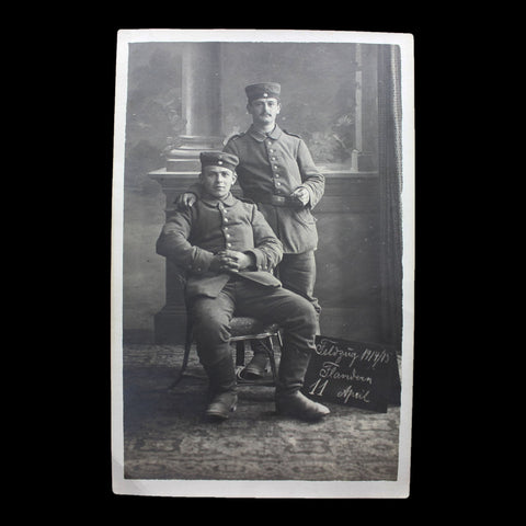 1914 - 15 Germany Soldiers Studio First World War Military Photograph Postcard WW1