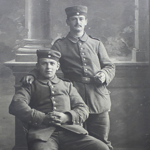1914 - 15 Germany Soldiers Studio First World War Military Photograph Postcard WW1
