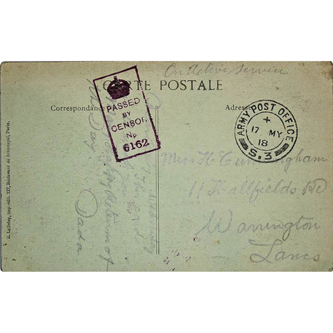 1914 - 17 France The Belfry Word War I Postcard