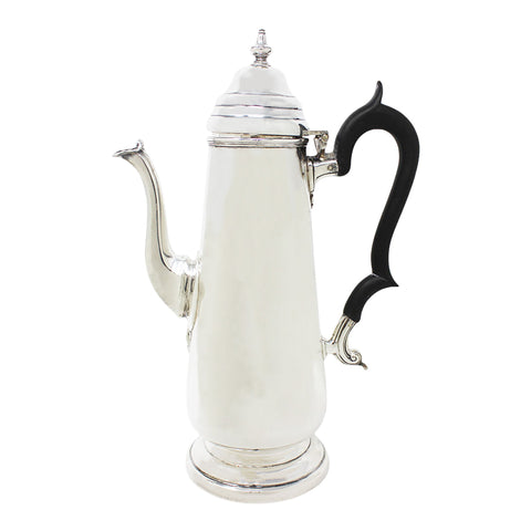 1914 Antique George V Era Sterling Silver Coffee Pot Silversmiths Mappin & Webb Ltd Sheffield Hallmarks