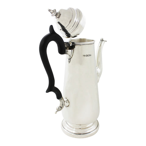 1914 Antique George V Era Sterling Silver Coffee Pot Silversmiths Mappin & Webb Ltd Sheffield Hallmarks
