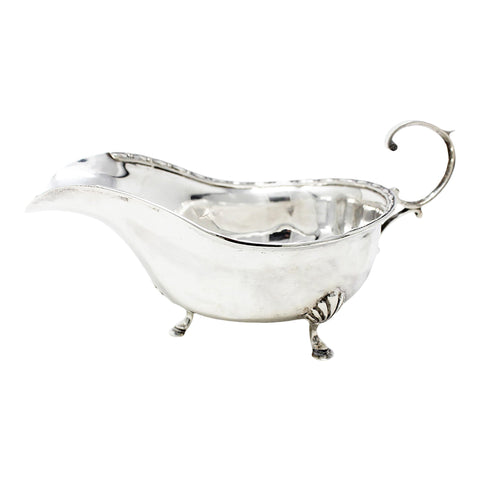 1914 Antique George V Era Sterling Silver Sauce Boat Silversmith Cooper Brothers & Sons Ltd Sheffield Hallmarks