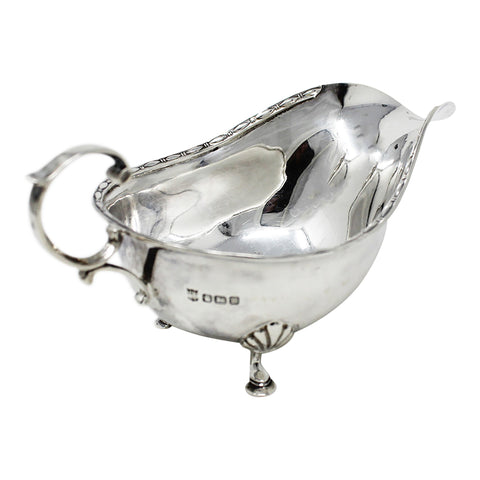 1914 Antique George V Era Sterling Silver Sauce Boat Silversmith Cooper Brothers & Sons Ltd Sheffield Hallmarks