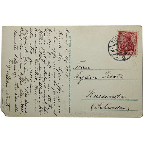 1914 Antique Postcard Memel National –Denkmal mit Borse Prussia Germany Lithuania