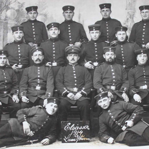 1914 Antique World War I Photograph of German Soldiers Military Postcard Germany Army WW1 Europe History