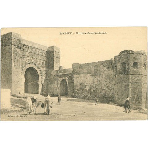 1914 Rabat, Morocco - Entrance to the Oudaias Postcard
