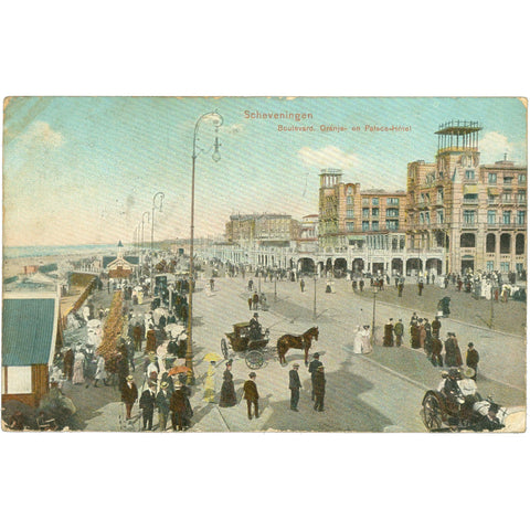 1914 Scheveningen, Netherlands – Boulevard, Oranje - en Palace - Hotel – Postcard
