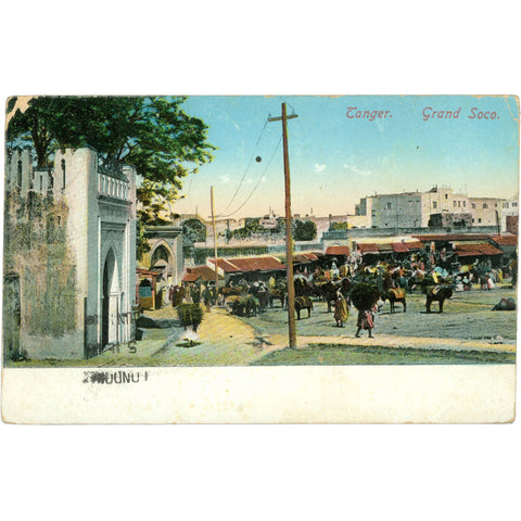 1914 Tangier, Morocco – The Grand Socco Postcard