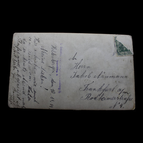 1914 World War I Military Germany Soldiers WW1 Postcard Army History Frankfurt, at 4 Rodheimer Street.