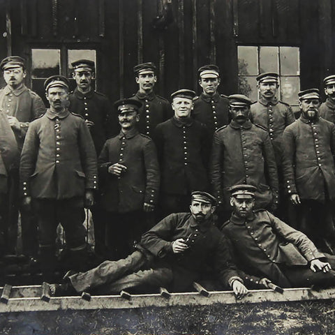 1914’s Antique Soldier Group Photograph of German Soldiers World War 1 Military Postcard Germany Army WW1 History