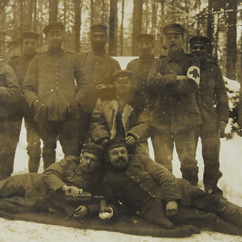 1914’s Antique Soldier Group Photograph of German Soldiers World War 1 Military Postcard Germany Army WW1 History