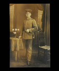 1914’s Antique Soldier Studio Photograph of German Soldiers with Sword World War 1 Military Postcard Germany Army WW1 History