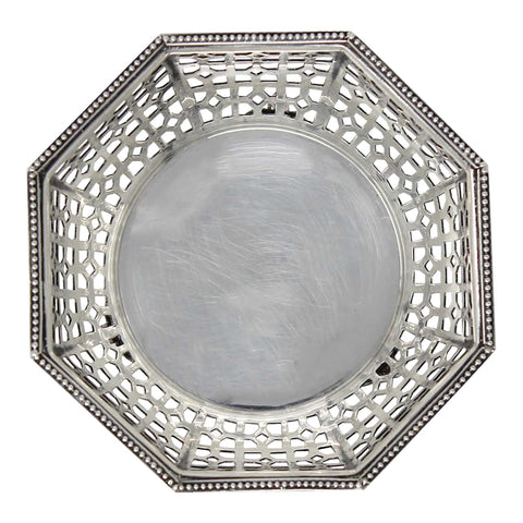 1915 Antique George V Era Pierced Bonbon Dish Silversmith Synyer & Beddoes (Harry Synyer and Charles Joseph Beddoes) Chester Hallmarks