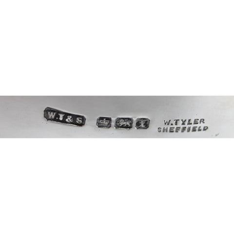 1915 Antique George V Era Sterling Silver Mustard Pot with Blue Glass Liner Silversmiths William Tyler & Sons Sheffield Hallmarks